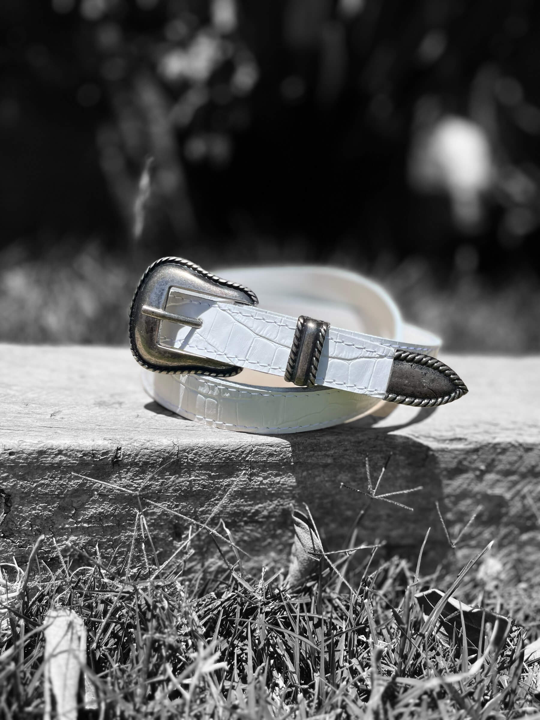 CINTURON TEXAS PLATEADO ENVEJECIDO