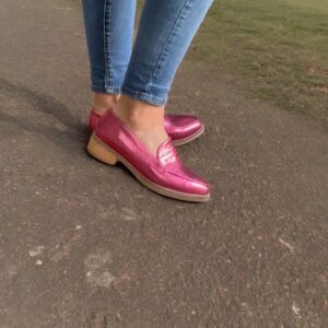 Mocasín Antifaz Rosado Metálico
